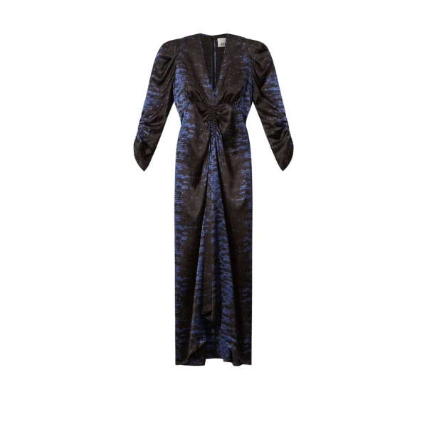 Isabel Marant Albini Silk Dress in Midnight | Women | Luxury Shoes 