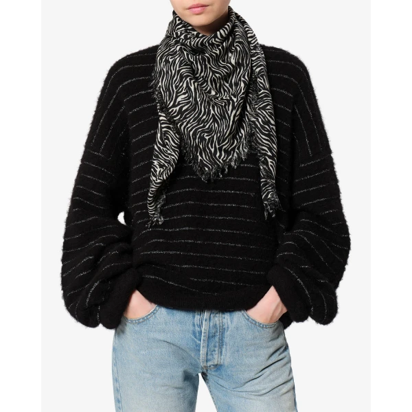 Isabel Marant Alecia Cashmere Scarf in Zebra | Scarves | Luxury Shoes 
