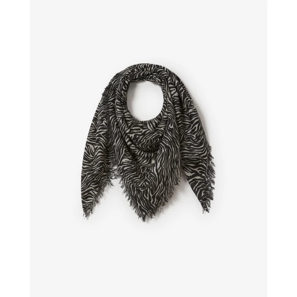 Isabel Marant Alecia Cashmere Scarf in Zebra | Scarves | Luxury Shoes 