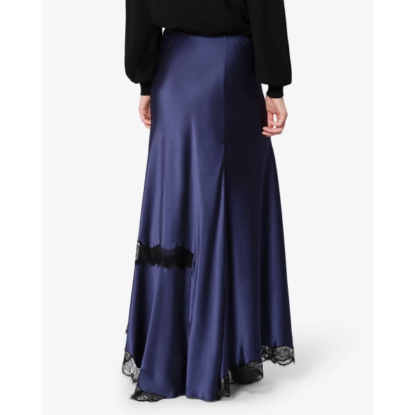 Isabel Marant Alexandra Silk Skirt in Midnight | Maxi Skirts | Luxury Shoes 