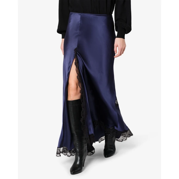 Isabel Marant Alexandra Silk Skirt in Midnight | Maxi Skirts | Luxury Shoes 