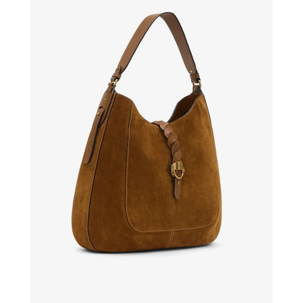 Isabel Marant Altay Hobo Bag in Suede Leather, Cognac | Shoulder & Crossbody Bags | Luxury Shoes 