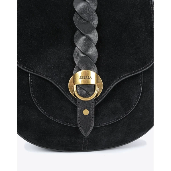 Isabel Marant Altay Small Suede Bag in Black | Shoulder & Crossbody Bags | Luxury Shoes 