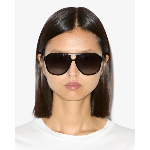 Isabel Marant Aneya Sunglasses in Black and Gray | Sunglasses | Luxury Shoes 