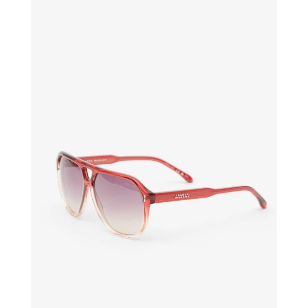 Isabel Marant Aneya Sunglasses in Shaded Red and Pink Shaded | Sunglasses | Luxury Shoes 