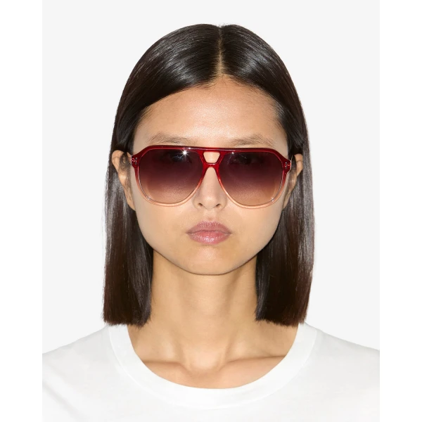 Isabel Marant Aneya Sunglasses in Shaded Red and Pink Shaded | Sunglasses | Luxury Shoes 