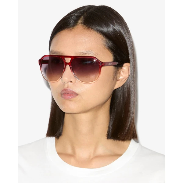 Isabel Marant Aneya Sunglasses in Shaded Red and Pink Shaded | Sunglasses | Luxury Shoes 