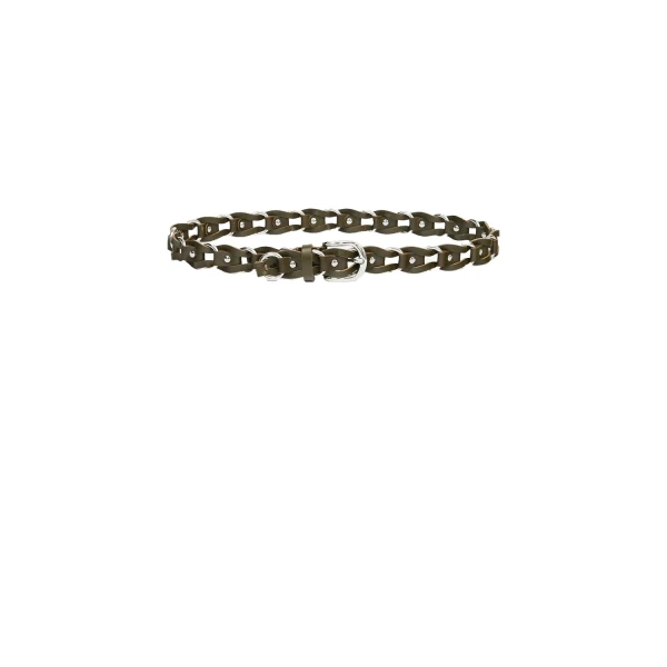 Isabel Marant Bali Bovine Leather Belt in Dark Khaki | Women | Luxury Shoes 