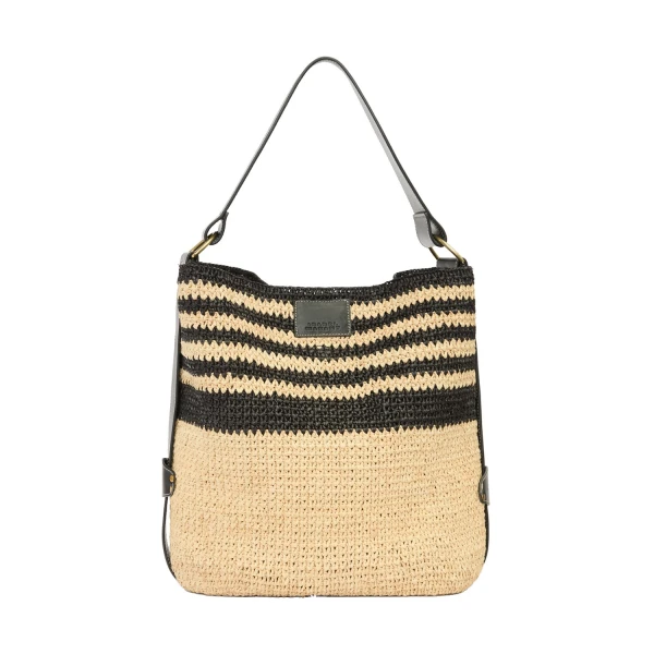 Isabel Marant Bayia Shoulder Bag in Black and Natural | Women | Luxury Shoes 