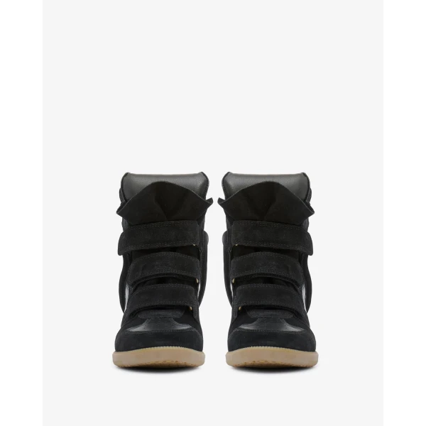 Isabel Marant Bekett Mixed Leather Sneakers in Black | Sneakers | Luxury Shoes 