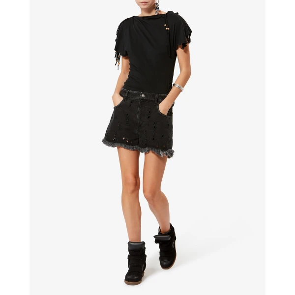 Isabel Marant Bekett Mixed Leather Sneakers in Black | Sneakers | Luxury Shoes 