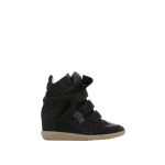 Isabel Marant Bekett Mixed Leather Sneakers in Black | Women | Luxury Shoes 