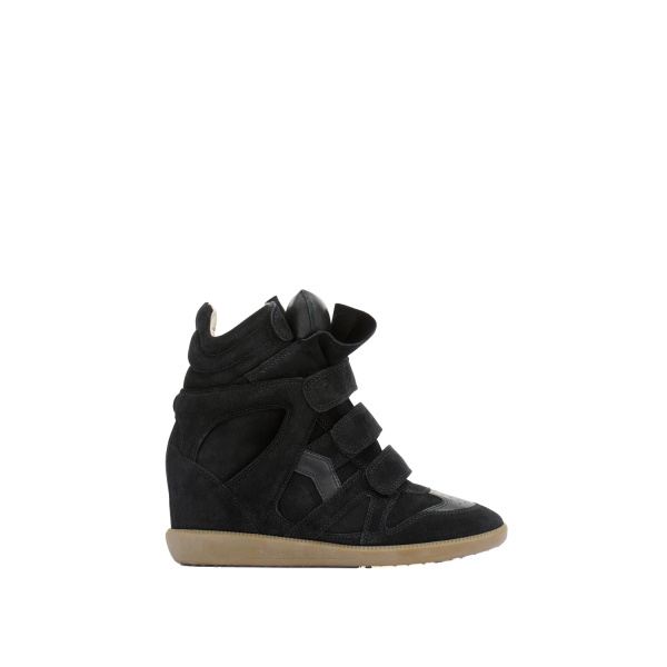 Isabel Marant Bekett Mixed Leather Sneakers in Black | Women | Luxury Shoes 