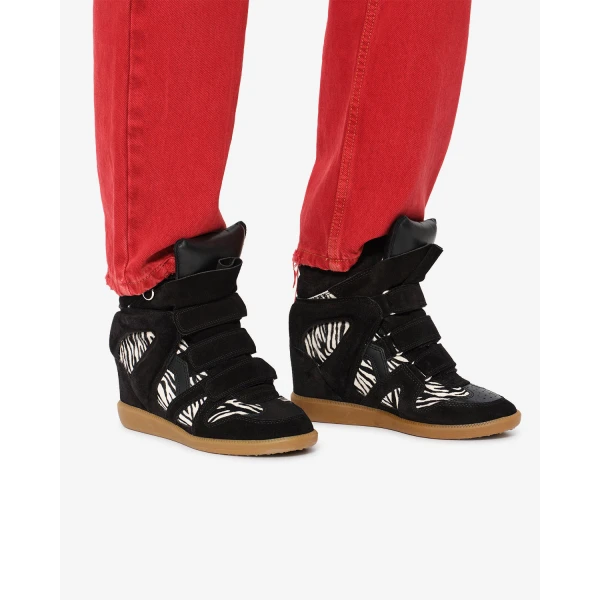Isabel Marant Bekett Ring Sneakers in Black and Zebra | Sneakers | Luxury Shoes 
