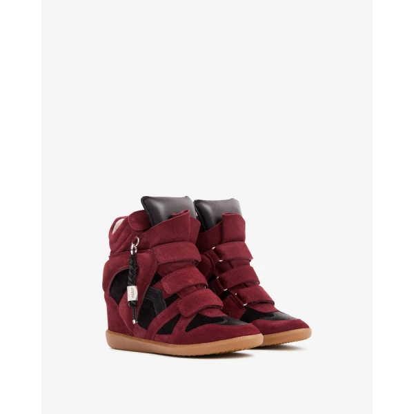 Isabel Marant Bekett Ring Sneakers in Burgundy and Black | Sneakers | Luxury Shoes 