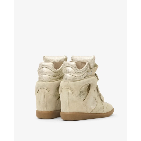 Isabel Marant Bekett Ring Sneakers in Light Beige and Light Gold | Sneakers | Luxury Shoes 