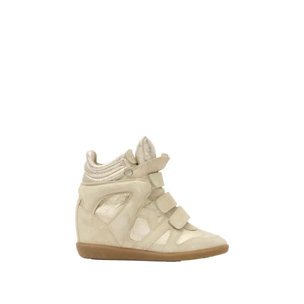 Isabel Marant Bekett Ring Sneakers in Light Beige and Light Gold | Women | Luxury Shoes 