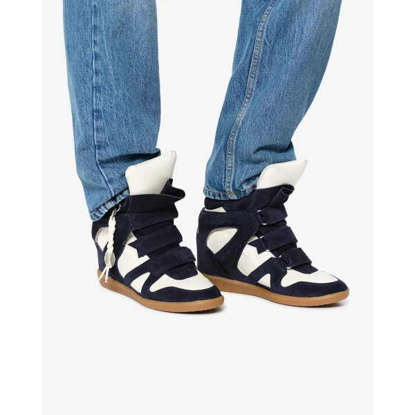 Isabel Marant Bekett Ring Sneakers in Navy and Ecru | Sneakers | Luxury Shoes 