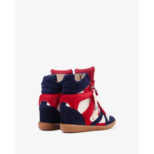 Isabel Marant Bekett Ring Sneakers in Red and Navy | Sneakers | Luxury Shoes 