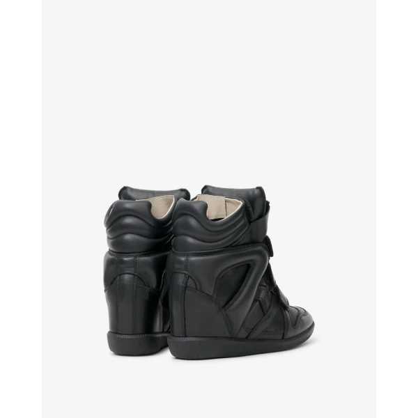 Isabel Marant Bekett Smooth Leather Sneakers in Black | Sneakers | Luxury Shoes 