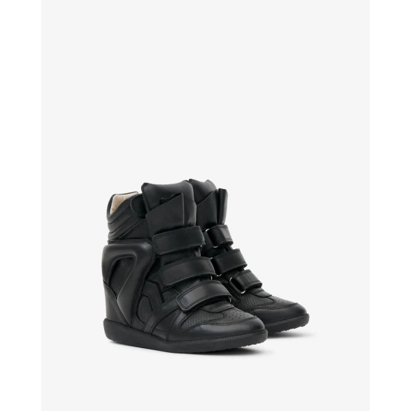 Isabel Marant Bekett Smooth Leather Sneakers in Black | Sneakers | Luxury Shoes 