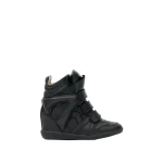 Isabel Marant Bekett Smooth Leather Sneakers in Black | Women | Luxury Shoes 