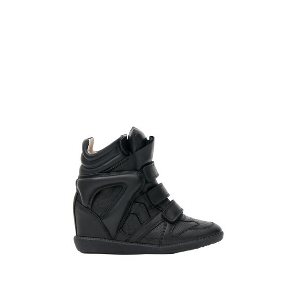 Isabel Marant Bekett Smooth Leather Sneakers in Black | Women | Luxury Shoes 