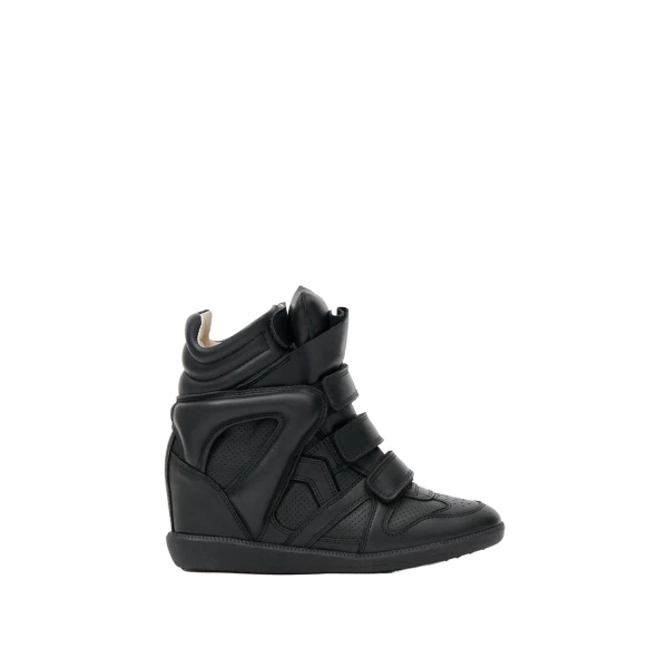 Isabel Marant Bekett Smooth Leather Sneakers in Black | Women | Luxury Shoes 