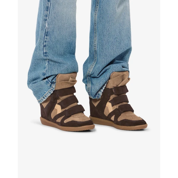 Isabel Marant Bekett Sneakers in Chocolate and Sand Brown | Sneakers | Luxury Shoes 