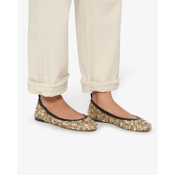 Isabel Marant Belna Ballet Flats in Light Gold | Flats | Luxury Shoes 