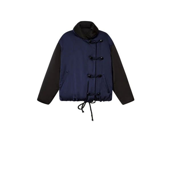 Bleza Silk Coat in Midnight