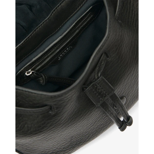 Isabel Marant Bolton Bag in Grained Leather, Black and Silver | Shoulder & Crossbody Bags | Luxury Shoes 