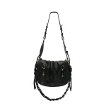 Isabel Marant Bolton Bag in Grained Leather, Black and Silver Isabel Marant Bolton Bag in Grained Leather, Black and Silver | Women | Luxury Shoes