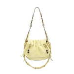 Isabel Marant Bolton Bag in Grained Leather, Butter | Women | Luxury Shoes 