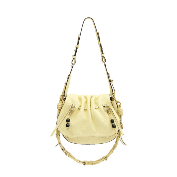 Isabel Marant Bolton Bag in Grained Leather, Butter | Women | Luxury Shoes 