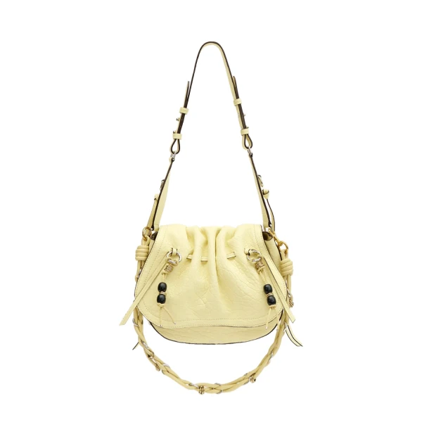 Isabel Marant Bolton Bag in Grained Leather, Butter | Women | Luxury Shoes 