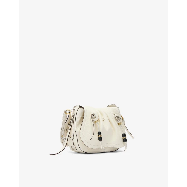 Isabel Marant Bolton Bag in Grained Leather, Chalk | Shoulder & Crossbody Bags | Luxury Shoes 