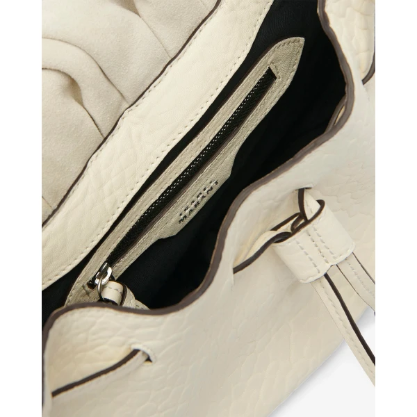Isabel Marant Bolton Bag in Grained Leather, Chalk | Shoulder & Crossbody Bags | Luxury Shoes 