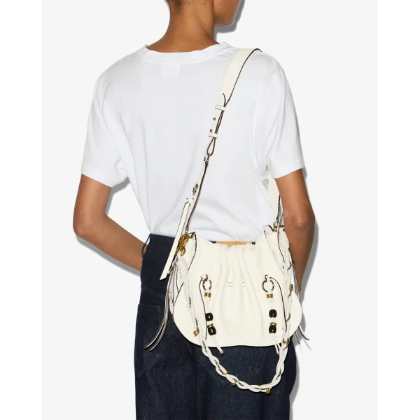 Isabel Marant Bolton Bag in Grained Leather, Chalk | Shoulder & Crossbody Bags | Luxury Shoes 
