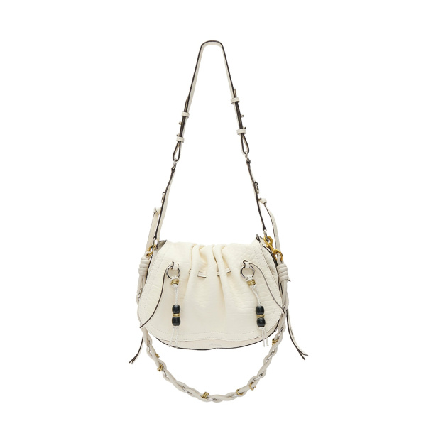 Isabel Marant Bolton Bag in Grained Leather, Chalk | Women | Luxury Shoes 