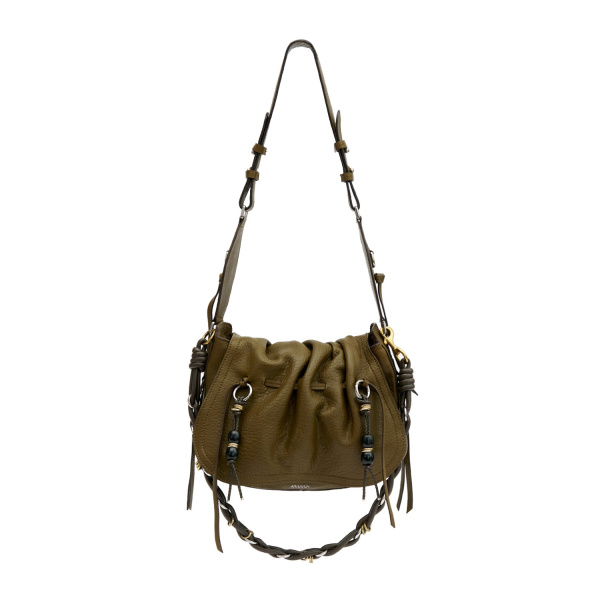 Isabel Marant Bolton Bag in Grained Leather, Khaki | Women | Luxury Shoes 