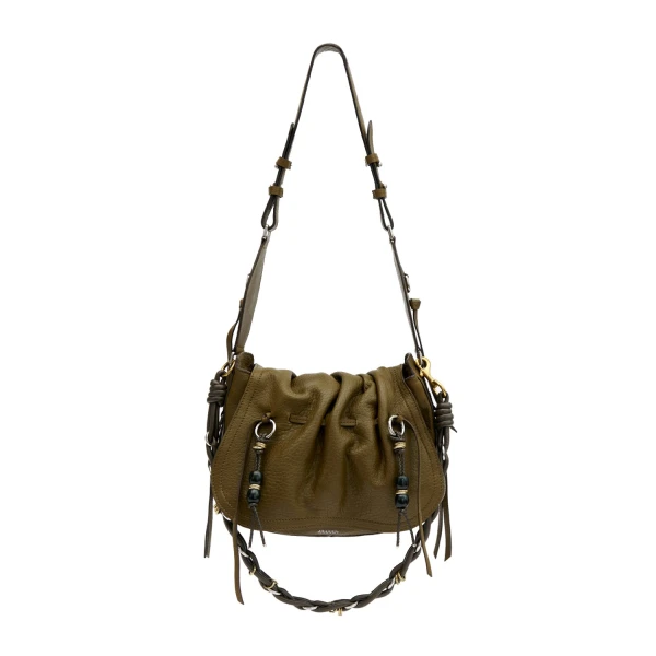 Isabel Marant Bolton Bag in Grained Leather, Khaki | Women | Luxury Shoes 
