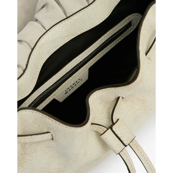 Isabel Marant Bolton Bag in Suede Leather, Chalk | Shoulder & Crossbody Bags | Luxury Shoes 