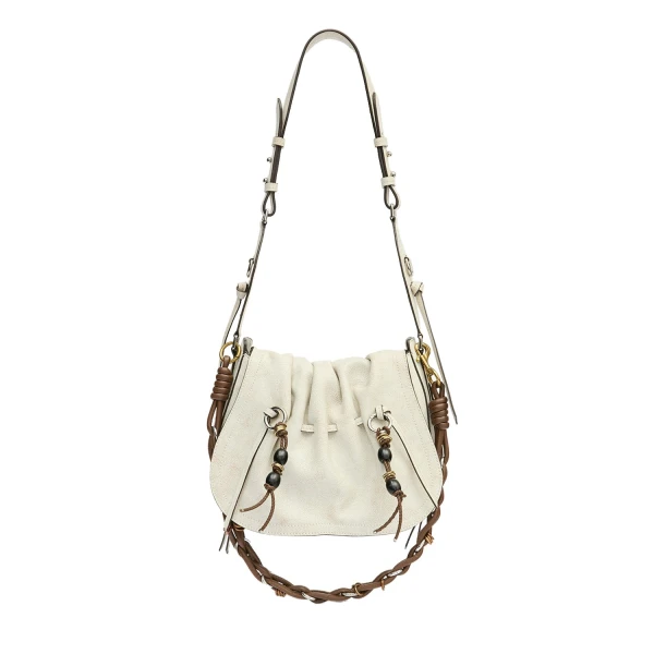 Bolton Bag in Suede Leather, Chalk