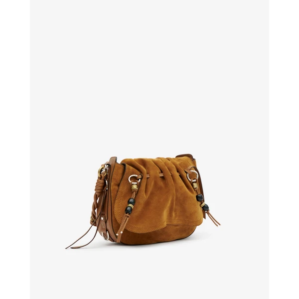 Isabel Marant Bolton Bag in Suede Leather, Cognac | Shoulder & Crossbody Bags | Luxury Shoes 
