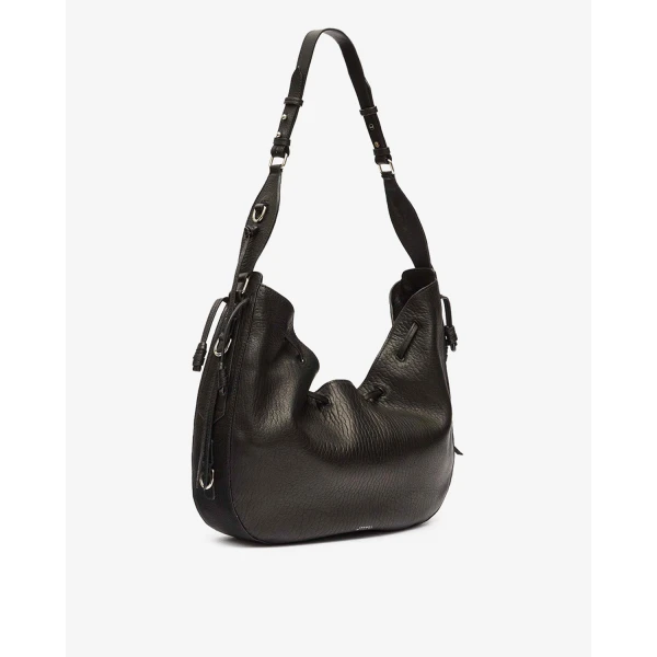 Isabel Marant Bolton Hobo Bag in Leather, Black and Silver | Shoulder & Crossbody Bags | Luxury Shoes 