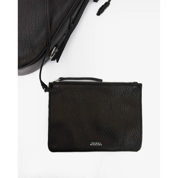 Isabel Marant Bolton Hobo Bag in Leather, Black and Silver | Shoulder & Crossbody Bags | Luxury Shoes 