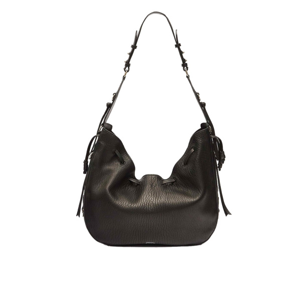 Isabel Marant Bolton Hobo Bag in Leather, Black and Silver | Women | Luxury Shoes 