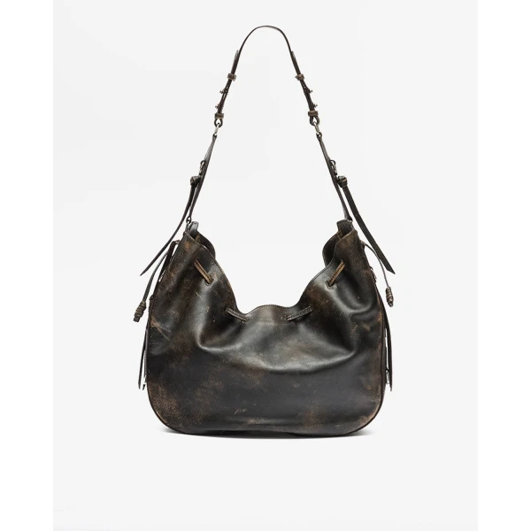 Isabel Marant Bolton Hobo Bag in Leather, Vintage Brown | Shoulder & Crossbody Bags | Luxury Shoes 