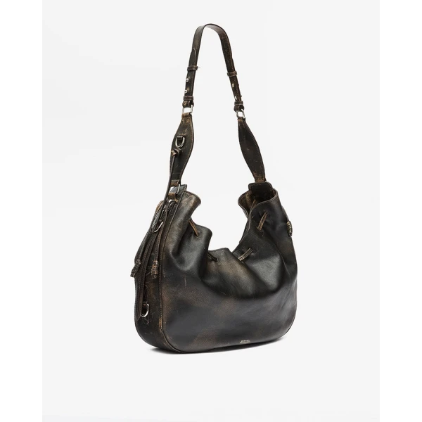 Isabel Marant Bolton Hobo Bag in Leather, Vintage Brown | Shoulder & Crossbody Bags | Luxury Shoes 
